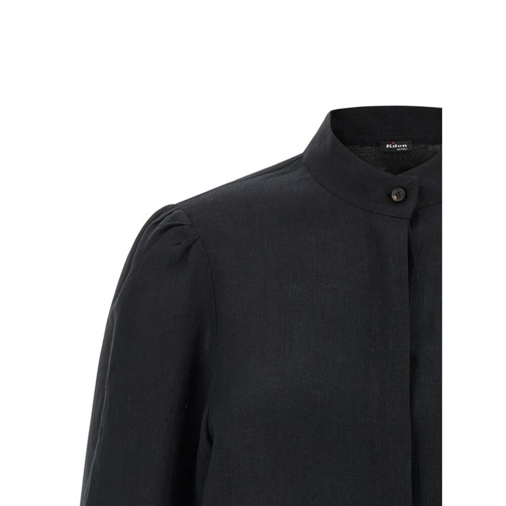 Kiton Black Linen Women's Blouse - Picture 3 of 4